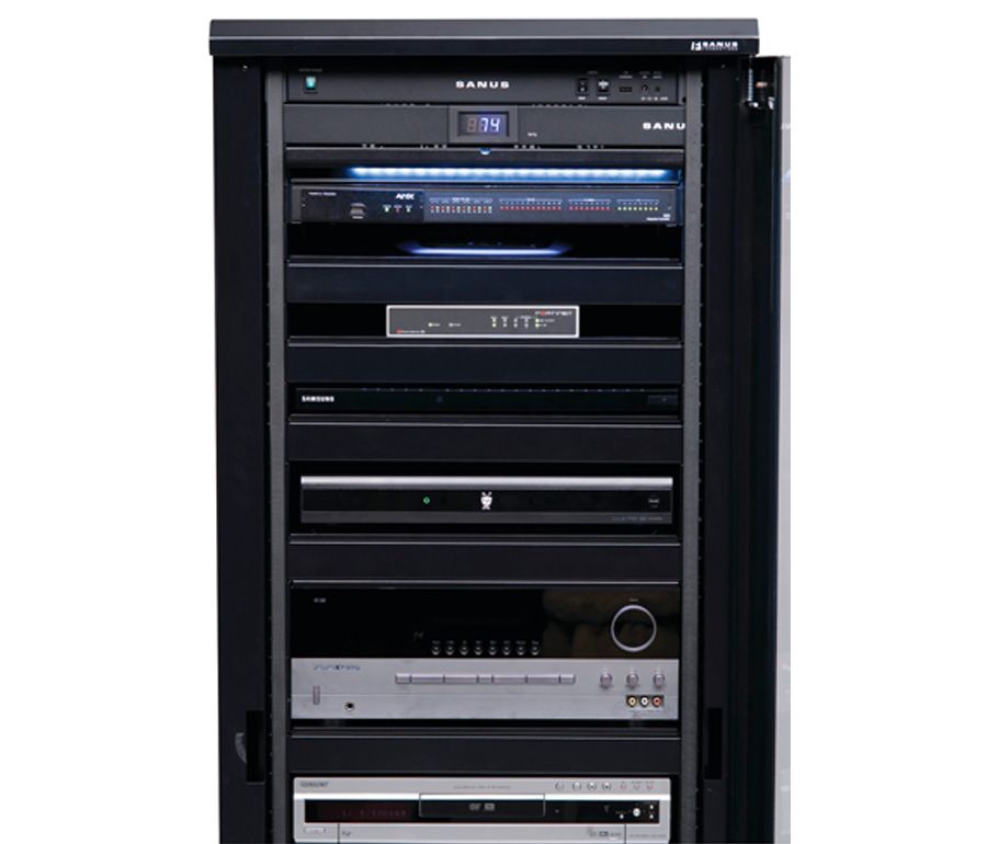 SANUS CFR2136-B1 70.5" AV Rack 36U Component Rack for Home Theatre Equipment