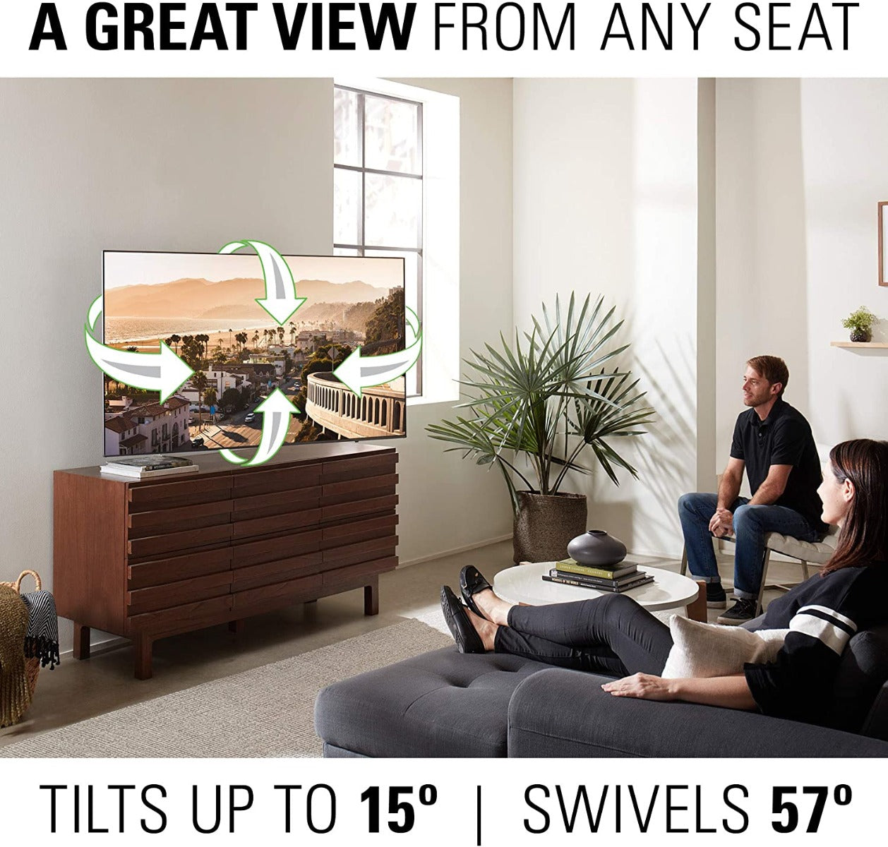 SANUS VLF728-S2 Large Full Motion Mount for TV's up to 90" - Stainless Steel