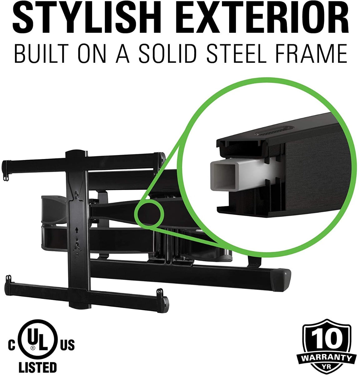 SANUS VLF728-S2 Large Full Motion Mount for TV's up to 90" - Stainless Steel