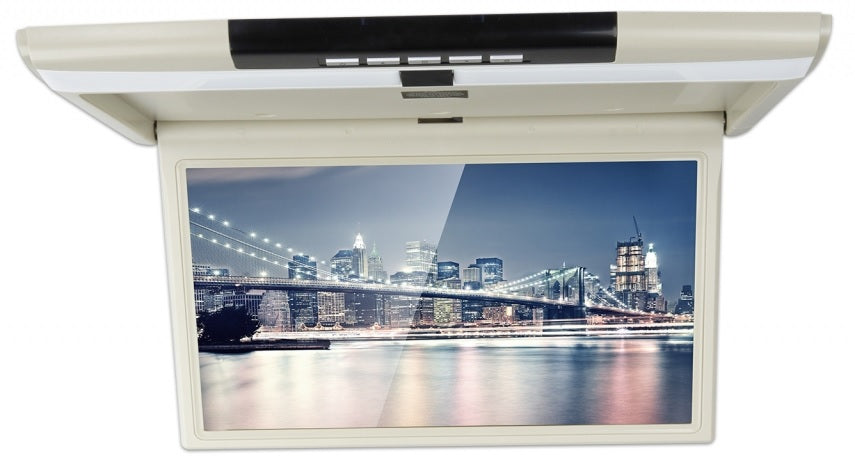 SDS-RM17-HD-BEIGE 17.3 inch Roof mounted screen with full HD, Built-in FM Transmitter, Built-in Speakers