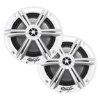 Stinger SEA65W 300W 6.5" Sea Series 2 Way Coaxial 4-ohm Marine and Powersports Speakers with Gloss White Grilles