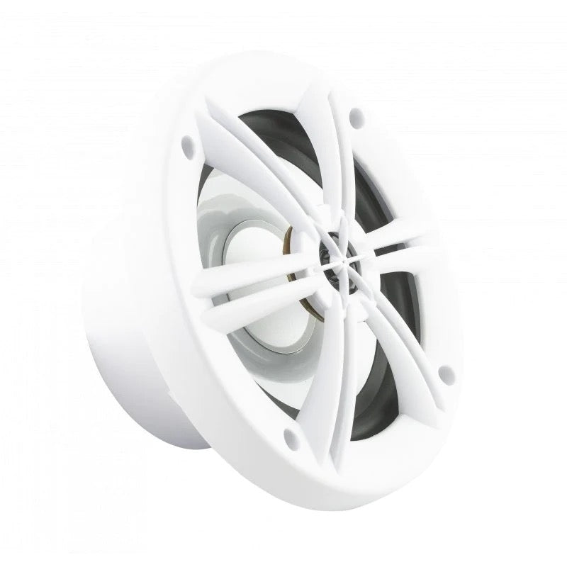 Stinger SEA65W 300W 6.5" Sea Series 2 Way Coaxial 4-ohm Marine and Powersports Speakers with Gloss White Grilles