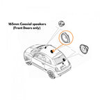 Abarth/ Fiat 500 (2008-2016) RELAX 165RC Front Door Coaxial speaker upgrade fitting kit SFK-FIA1-RC165
