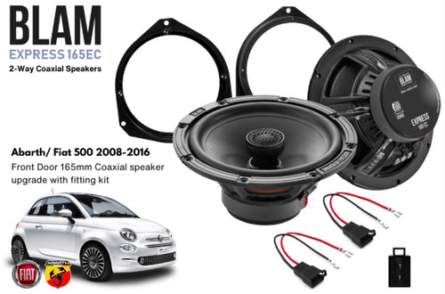 Abarth/ Fiat 500 (2008-2016) BLAM EXPRESS 165EC Front Door Coaxial speaker upgrade fitting kit SFK-FIA1-EC165