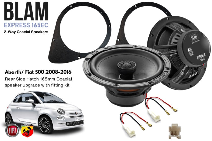 Abarth/ Fiat 500 (2008-2016) BLAM EXPRESS 165EC Rear Side Hatch Coaxial speaker upgrade fitting kit SFK-FIA2-EC165