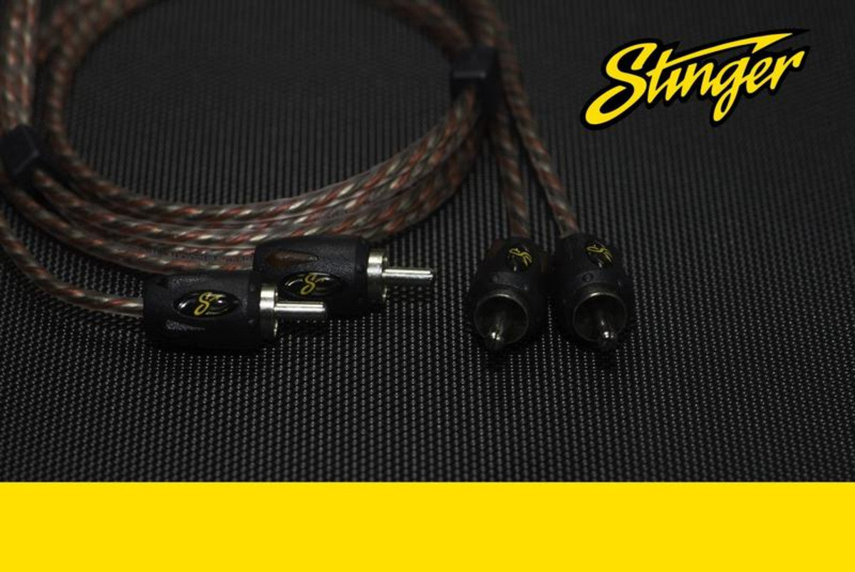 Stinger SI4417 4000 Series 5.18 Metre 17Ft 4 Channel Directional Twisted RCA Phono Cable