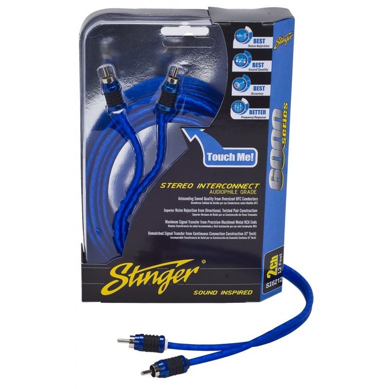 Stinger SI6217 6000 Series 5.18 Metre 17ft Shielded Directional Twisted RCA Phono Car Stereo Cable