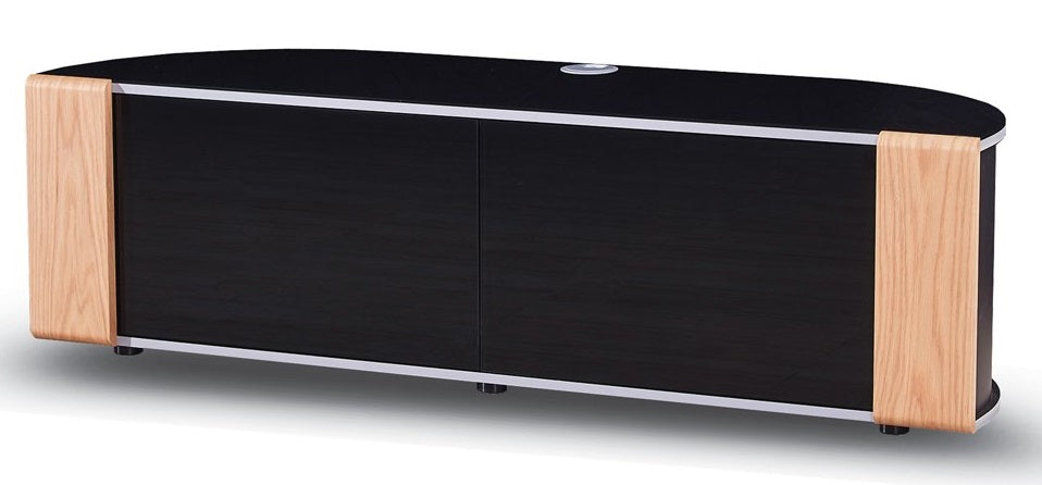 MDA Designs Sirius 1600 Oak / Walnut interchangeable panels Complete Cantilever TV Cabinet