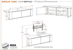 MDA Designs Sirius 1600 Black Complete Cantilever TV Cabinet