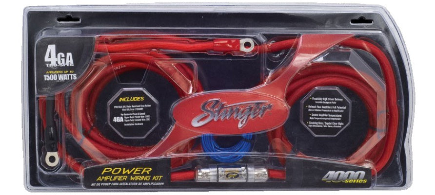 Stinger SK4241 Power Amplifier Wiring Kit 4 Gauge 100% Copper