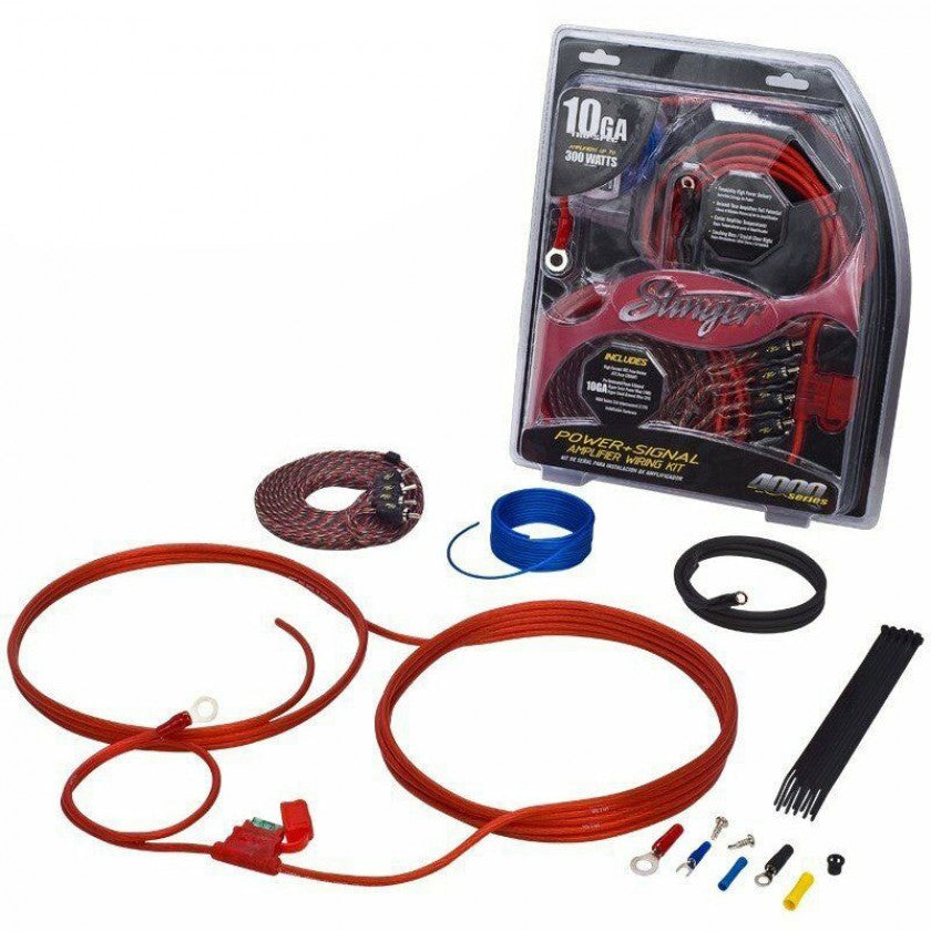 Stinger SK46101 10 Gauge AWG RCA & Car Amplifier Wiring Kit