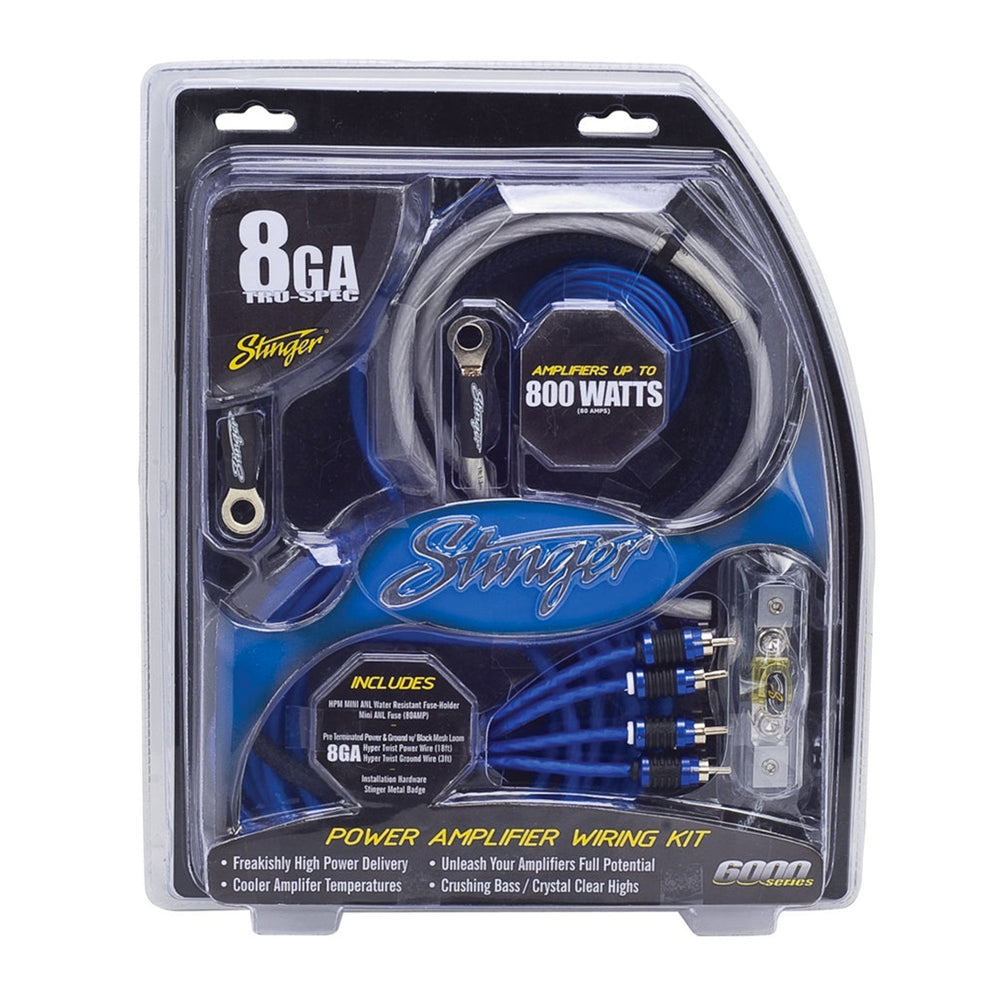 Stinger SK6681 8 Gauge 6000 Series Complete Amplifier Wiring Kit With 70 AMP Midi Fuse Holder