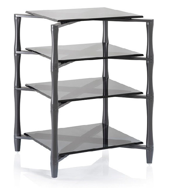 Norstone SLENDER HiFi 4 shelf HI-FI Stand Gunmetal Grey Finish NORSLEGG
