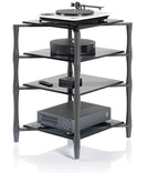 Norstone SLENDER HiFi 4 shelf HI-FI Stand Gunmetal Grey Finish NORSLEGG