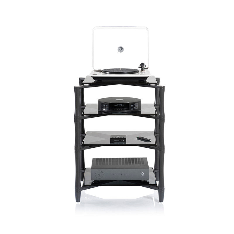 Norstone SLENDER HiFi 4 shelf HI-FI Stand Gunmetal Grey Finish NORSLEGG