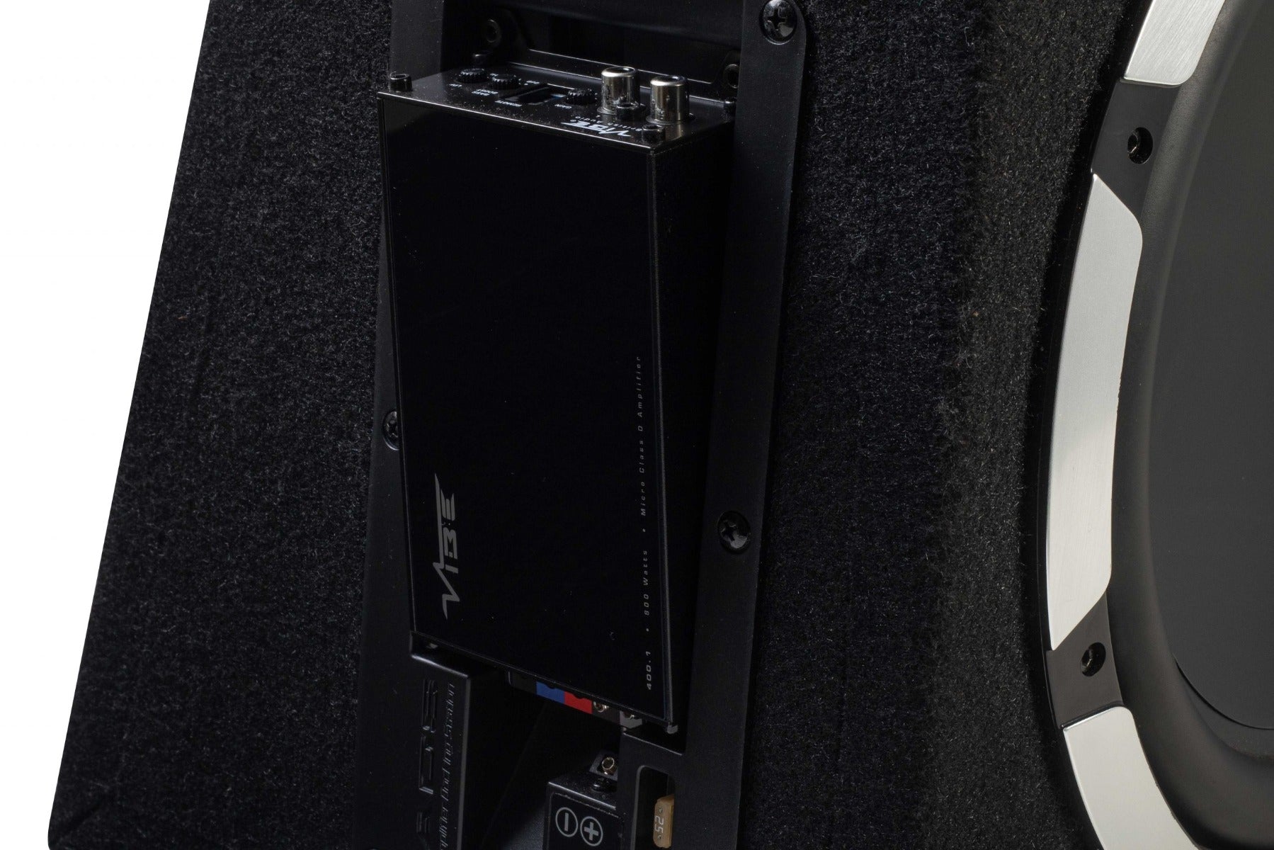 Vibe SLICKV12A-V2 + POWERBOX 400.1M 12 Inch 1200 Watts Active Bass Subwoofer Enclosure
