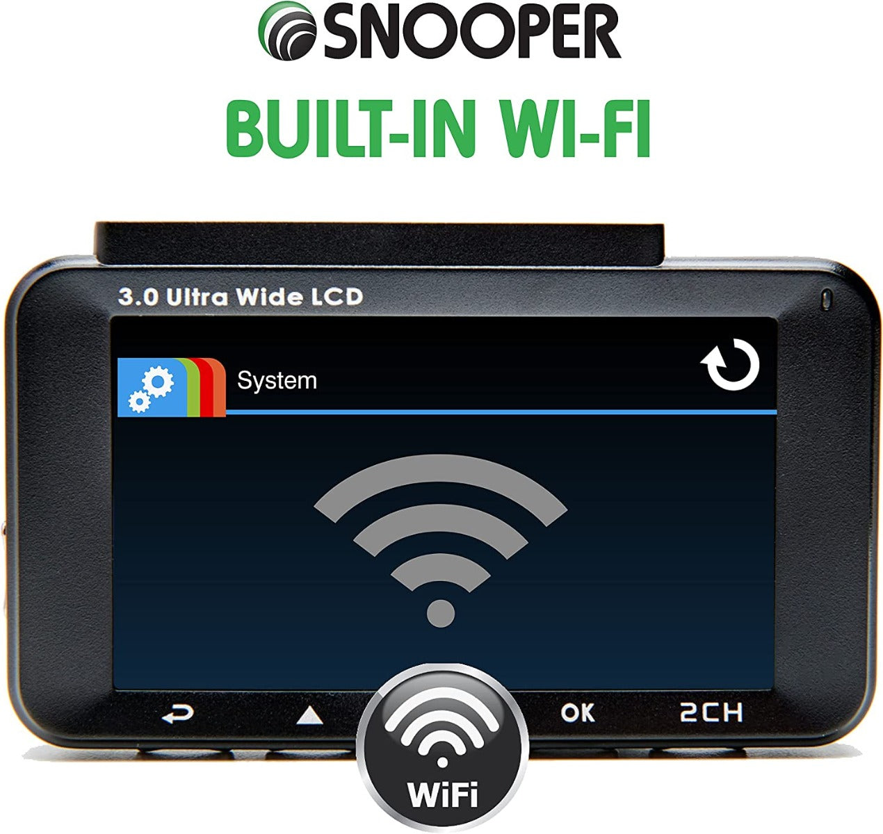 Snooper MY-CAM-RFC2 HD Dash Cam with Reversing, 3" LCD Screen, Loop Recording, GPS, Parking Mode and WiFi