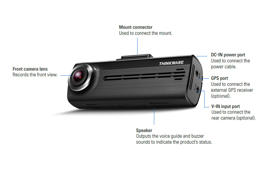 Thinkware F200 Dashcam with TW720EXT External Rear Camera Perfect for LCVs & HGVs, Hardwire