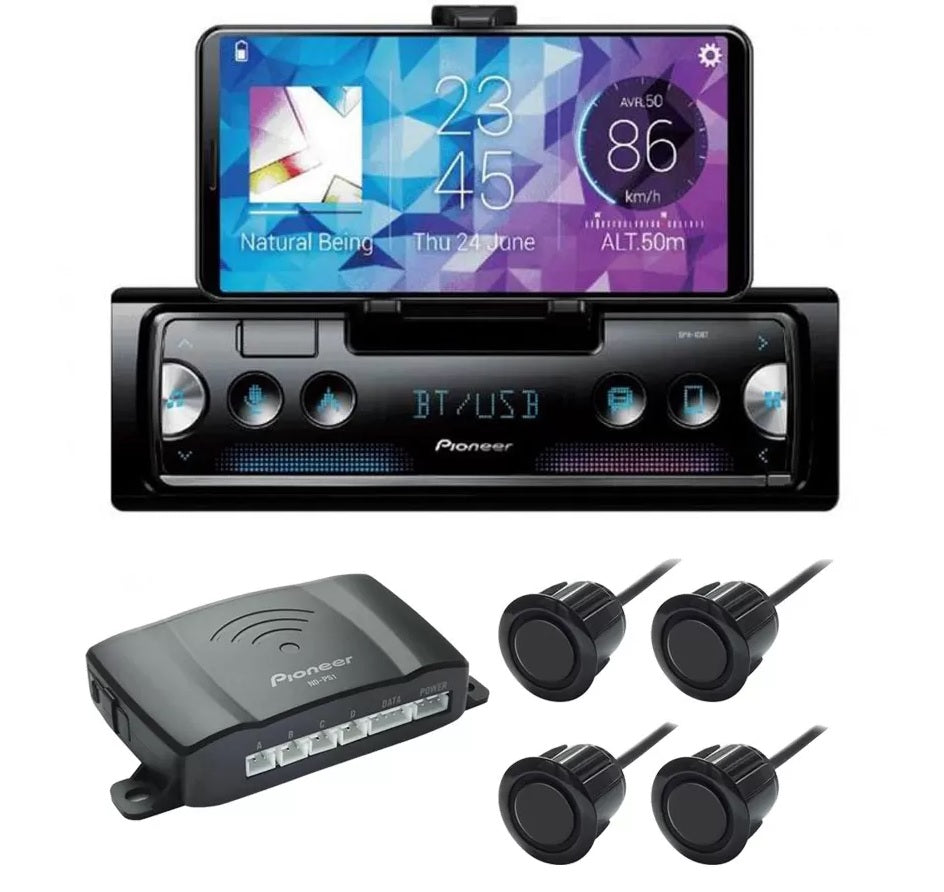 Pioneer SPH-10BT Apple car play Android Auto Pioneer bluetooth car stereo USB BT with ND-PS1parking sensors