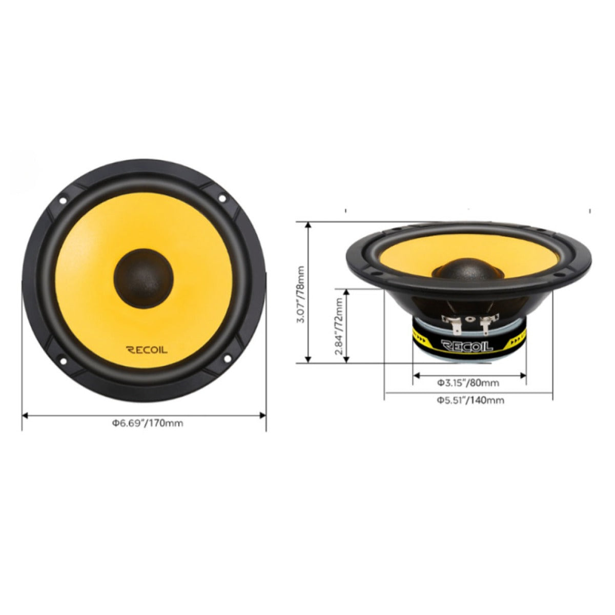 Recoil RLM65 Level-3 6.5" (165mm) Component Speaker System SPK-REC-RLM65