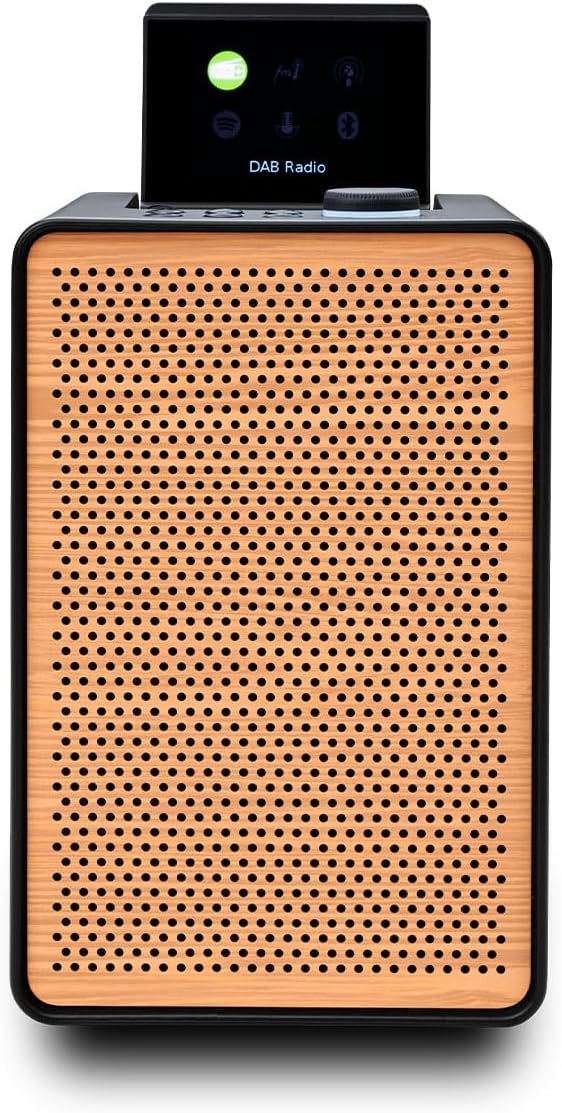 PURE Evoke Spot - Wood Edition, Compact Music System in Cotton White