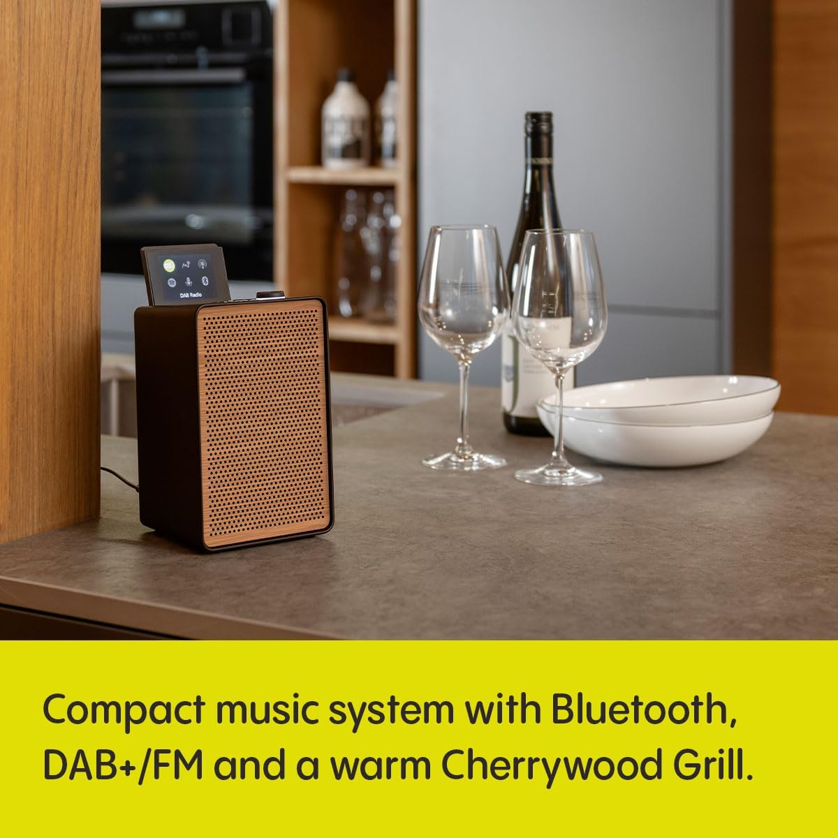 PURE Evoke Spot - Wood Edition, Compact Music System in Cotton White