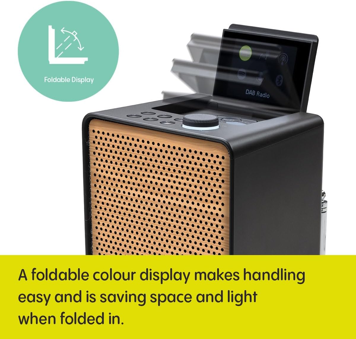 PURE Evoke Spot - Wood Edition, Compact Music System in Cotton White
