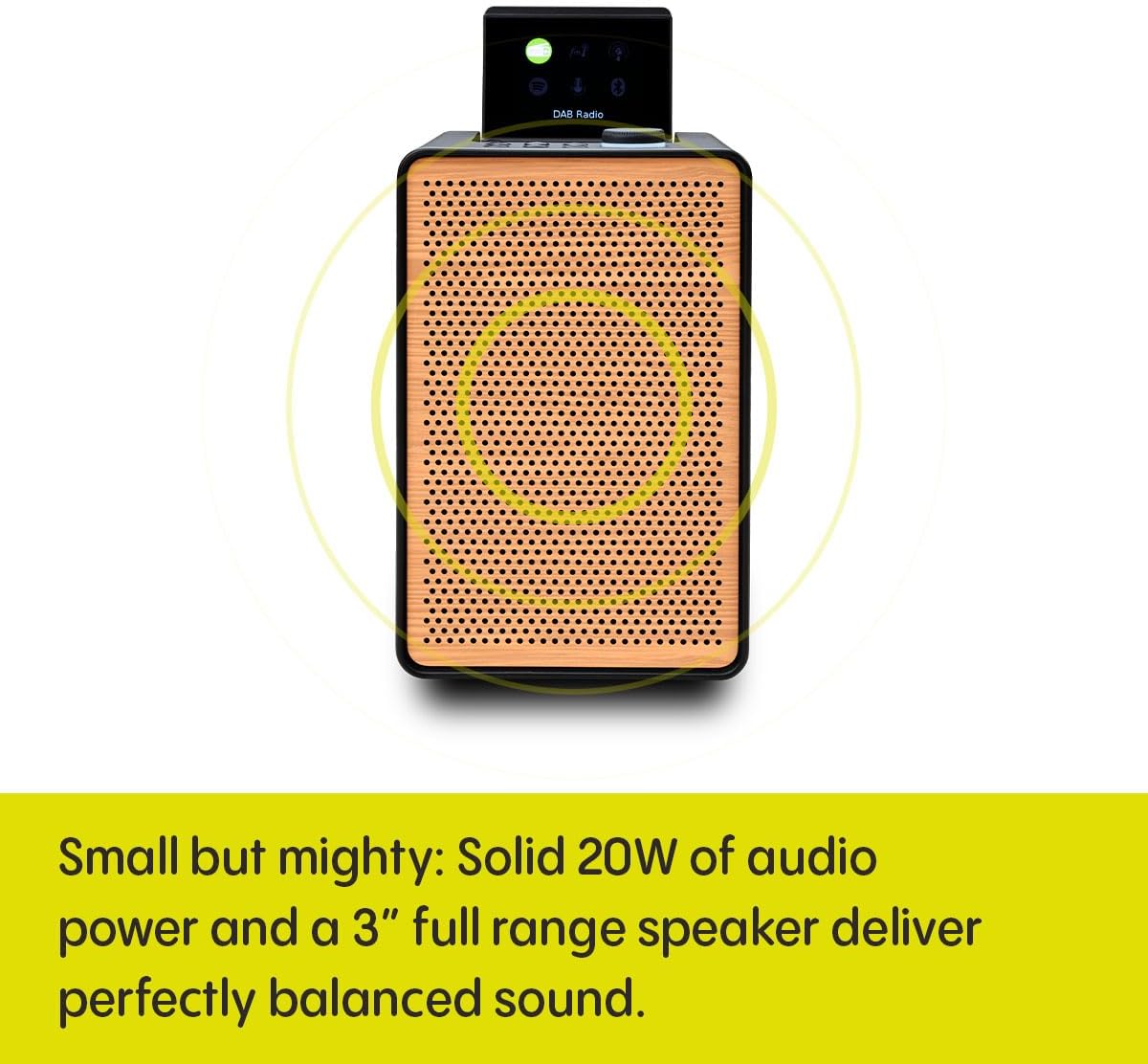 PURE Evoke Spot - Wood Edition, Compact Music System in Cotton White