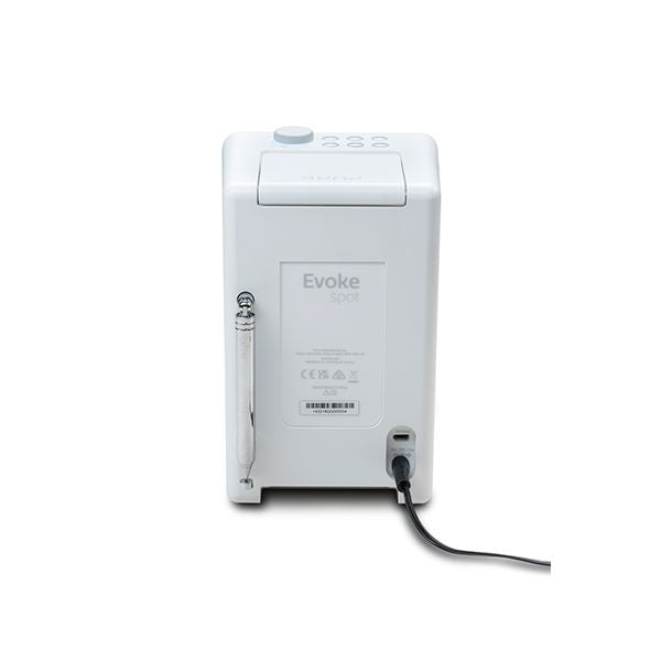 PURE Evoke Spot - Wood Edition, Compact Music System in Cotton White with Cherry Wood Grill