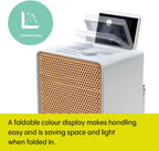 PURE Evoke Spot - Wood Edition, Compact Music System in Cotton White with Cherry Wood Grill