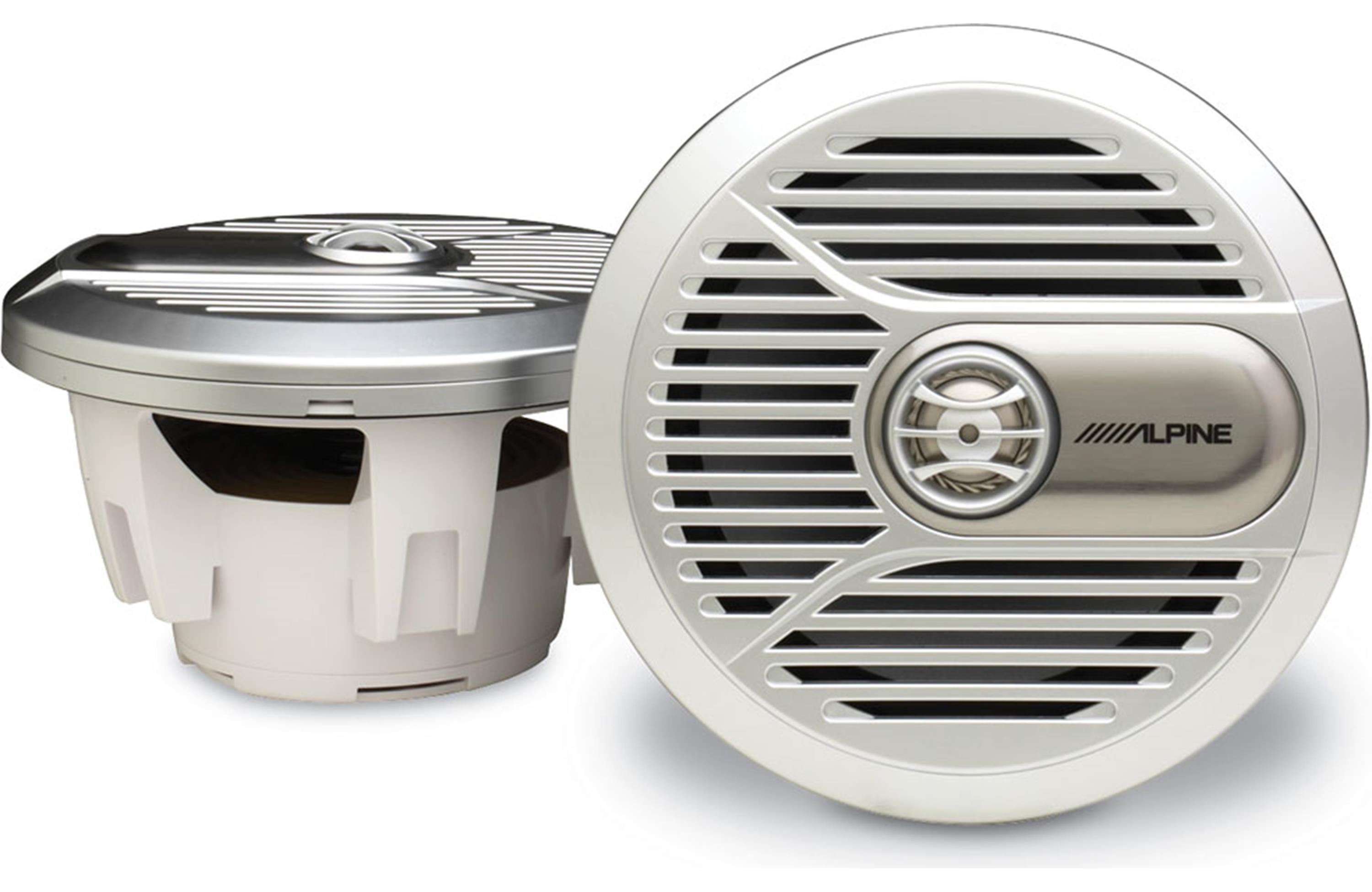 Alpine SPR-M700 7 inch 2-way Flush Mount Marine Speakers in Silver