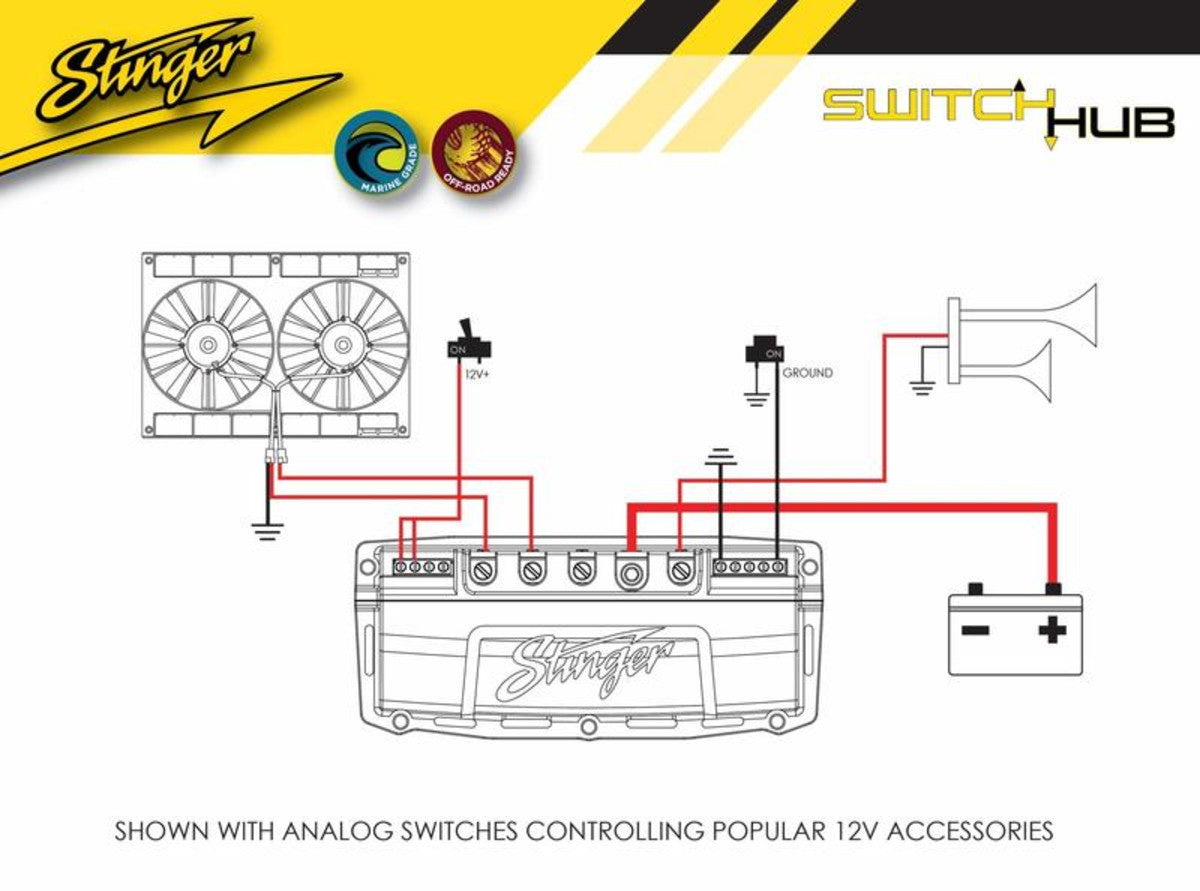 Stinger SPXSH440 4-Channel High Current Relay System SwitchHub