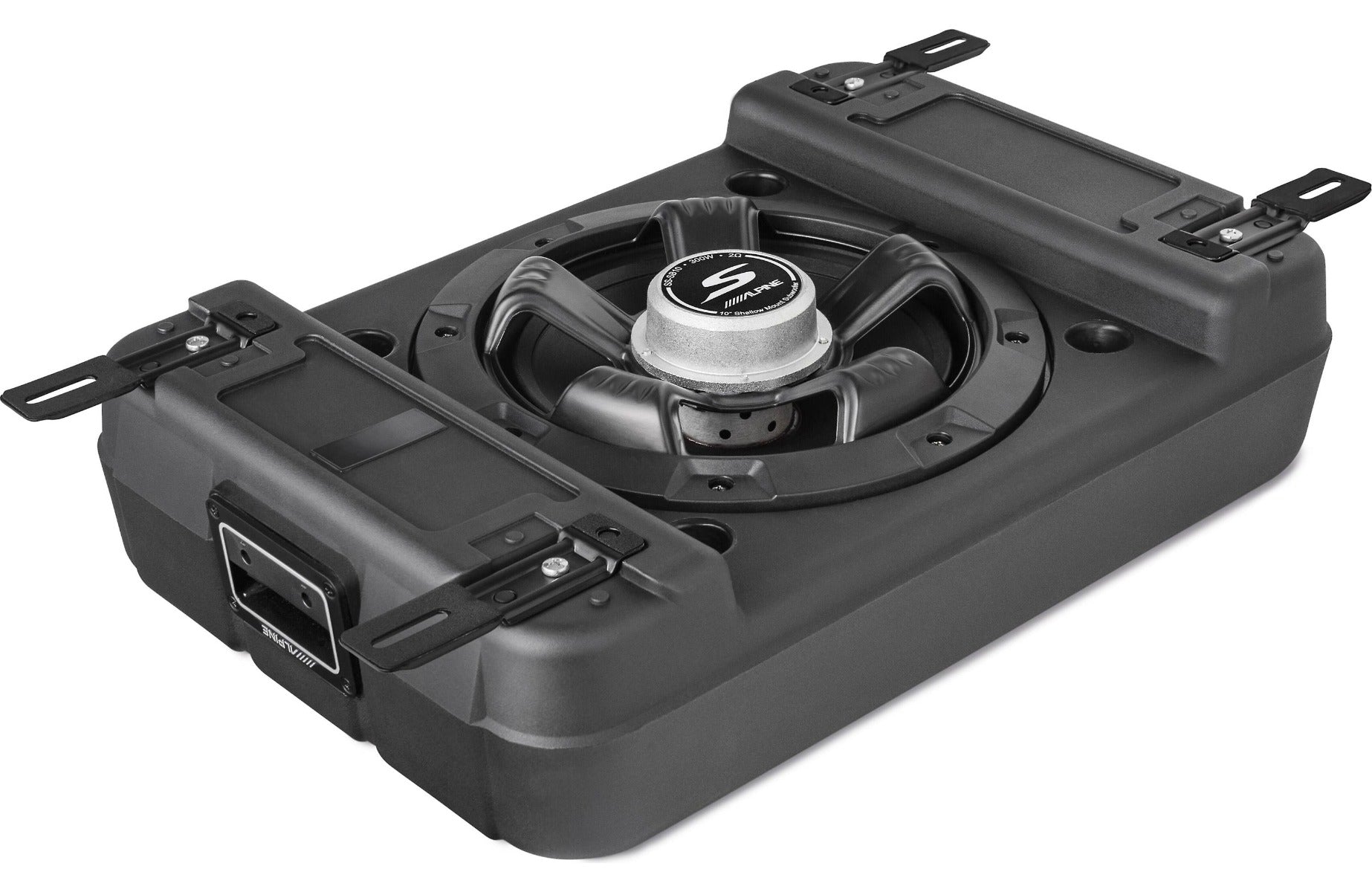 Alpine SS-SB10 S-Series shallow sealed downward-firing enclosure with 10" 2-ohm subwoofer