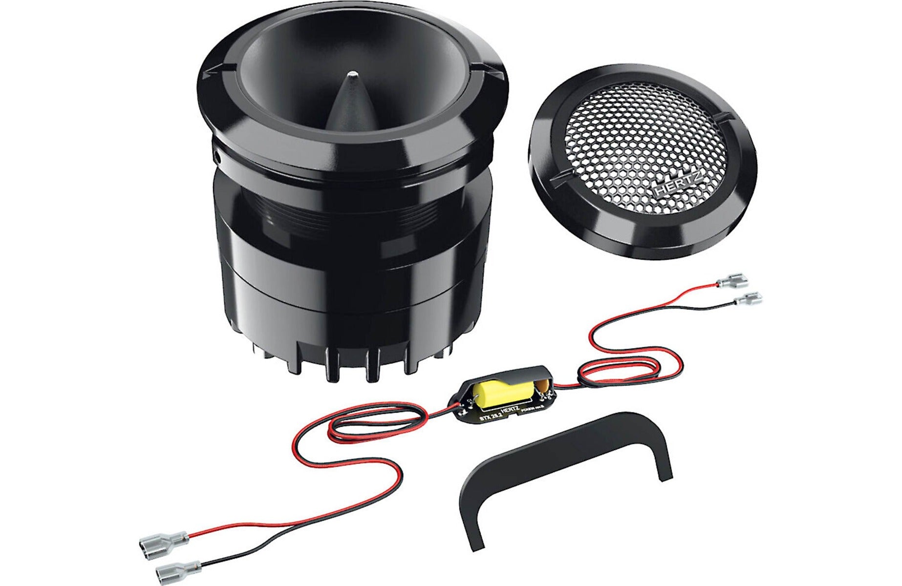 Hertz ST 25K NEO 100W Peak (50W RMS) 1.8" NEO Series 4 Ohm High-Efficiency Bullet Tweeter set + crossover + grilles (Pair)