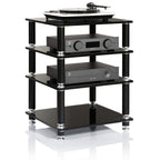 Norstone STABBL 4 Shelf Premium Hi-Fi Rack in Satin Black