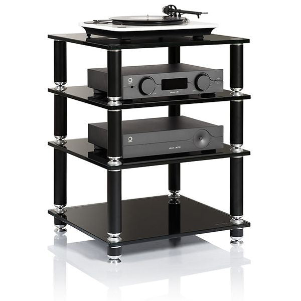 Norstone STABBL 4 Shelf Premium Hi-Fi Rack in Satin Black