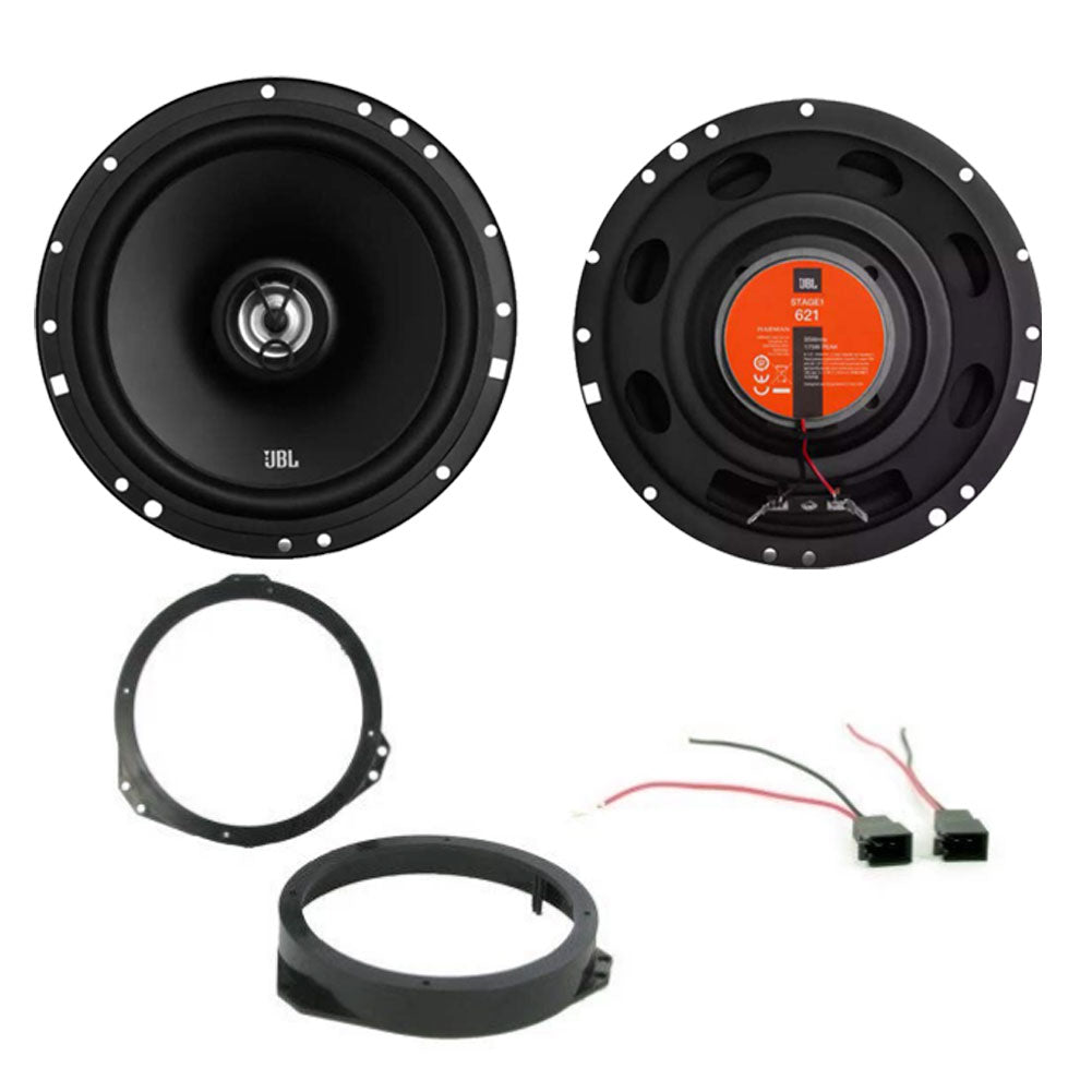 Vauxhall Astra, Calibra, Omega, Meriva, Vectra, Zafira JBL Stage1 61F - 6.5"  240 Watt  2-way Coaxial Car Speakers Adaptor Plugs