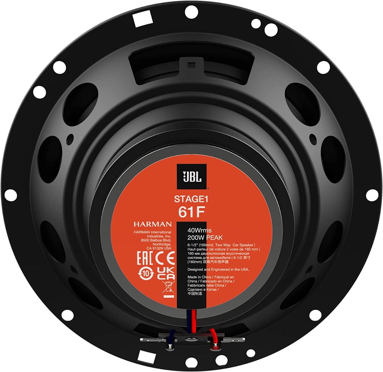 Audi A4 AVANT 2001-2004 2x JBL Stage1 61F 6-1/2" (165mm) 200Watt  2-way Coaxial Car Speakers with CT25AU05