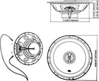 Audi A4 AVANT 2001-2004 2x JBL Stage1 61F 6-1/2" (165mm) 200Watt  2-way Coaxial Car Speakers with CT25AU05