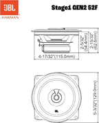 JBL Stage1 52F 5-1/4 inch 130mm 320 Watt  2-way Coaxial Car Speakers