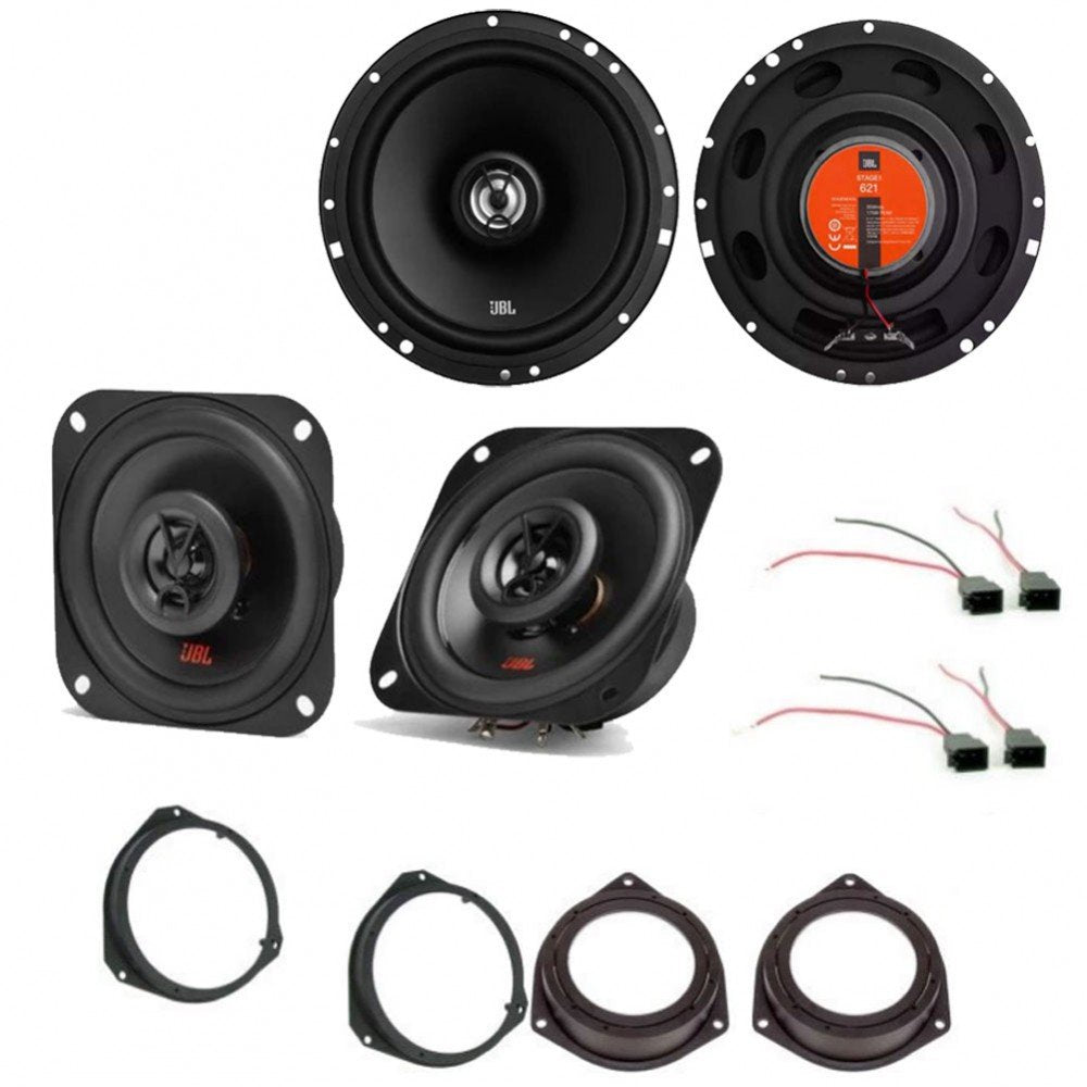 Vauxhall Corsa D 2 Door 2006-2014 with JBL Stage1 61F + Stage2 424 Front and Rear Door Speakers Fitting Kit