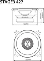 JBL Stage3 427 - 4"  150 Watt  2-way Coaxial Car Speakers Supplied with grills