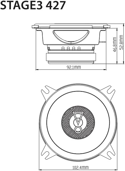 JBL Stage3 427 - 4"  150 Watt  2-way Coaxial Car Speakers Supplied with grills