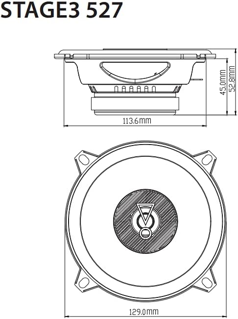 JBL Stage3 527 - 5.25"  210 Watt  2-way Coaxial Car Speakers Supplied with grills
