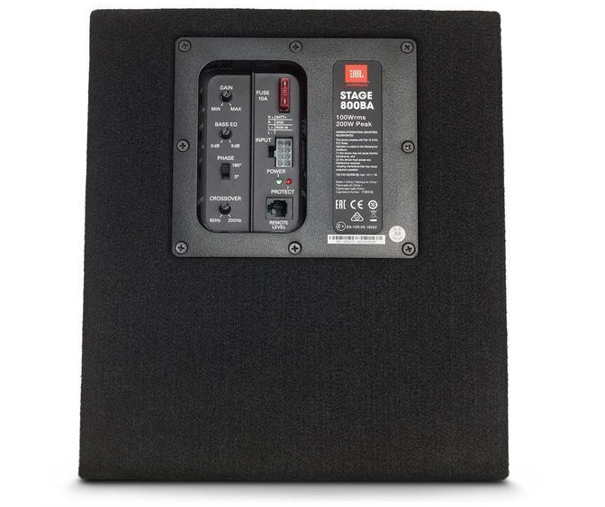 JBL STAGE 800BA 8" Ported Powered Active Subwoofer 200W bass-box with built-in amp + RBC Remote