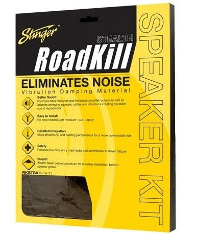 Stinger RKSTSK Roadkill Stealth Black Speaker Kit - 1.7 Sq Ft Black Foil