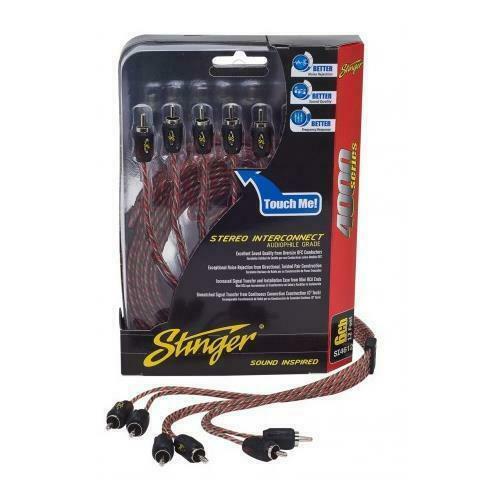 Stinger SI4620 4000 Series 6.10 Metre 20Ft 6 Channel Car Stereo Directional Twisted RCA Phono Cable