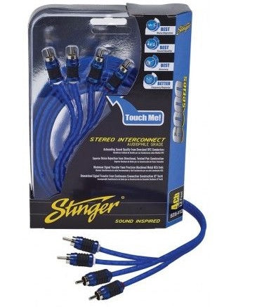 Stinger SI6412 6000 Series 3.66 Metre 12Ft 4CH Shielded Directional Twisted RCA Phono Car Stereo Cable