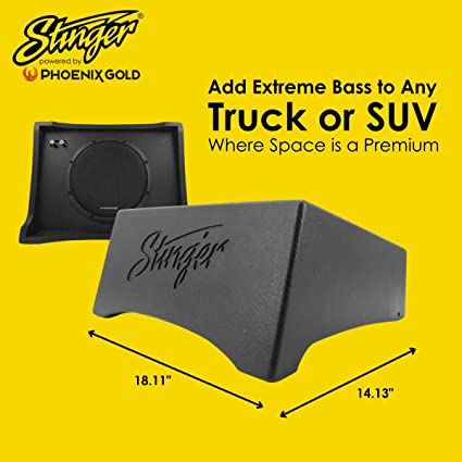 Stinger TXTRB10 Single 10” Under-Seat Powerd by Phoenix Gold Subwoofer Enclosure