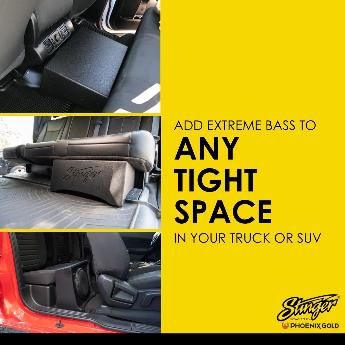 Stinger TXTRB10 Single 10” Under-Seat Powerd by Phoenix Gold Subwoofer Enclosure